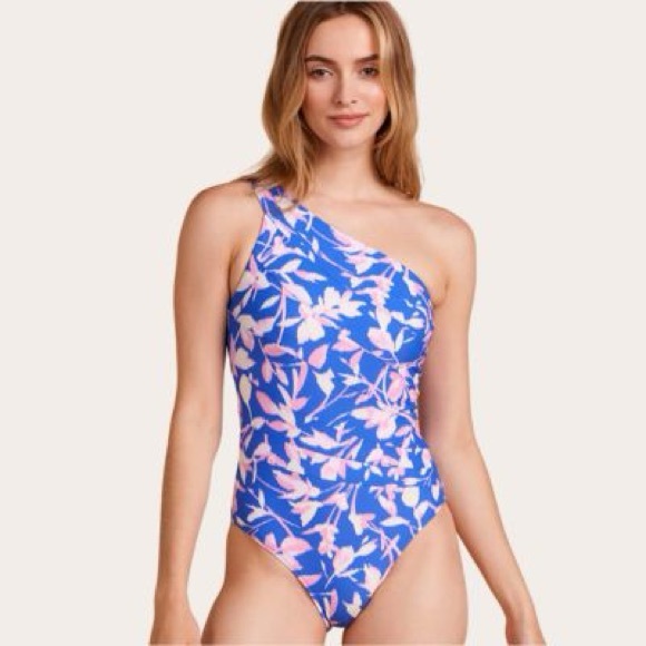 summersalt Other - SUMMERSALT Blue and Pink One-Shoulder One Piece
